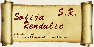 Sofija Rendulić vizit kartica